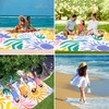 Beach Blanket, Waterproof Sandproof Beach Mat with 4 Stakes &