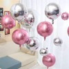 6Pcs Silver Round Foil Balloons,Giant 4D Round Ball Balloons,22 Inch