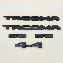 Toyota NEW matte BLACK OUT Tacoma EMBLEM OVERLAY KIT FOR 2024 Tacoma 4X4  SR5 TRD