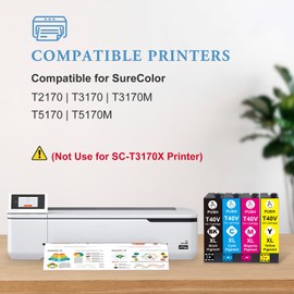 Weemay T40V T40W Ink Cartridge Compatible for SureColor T2170 Ink Cartridge