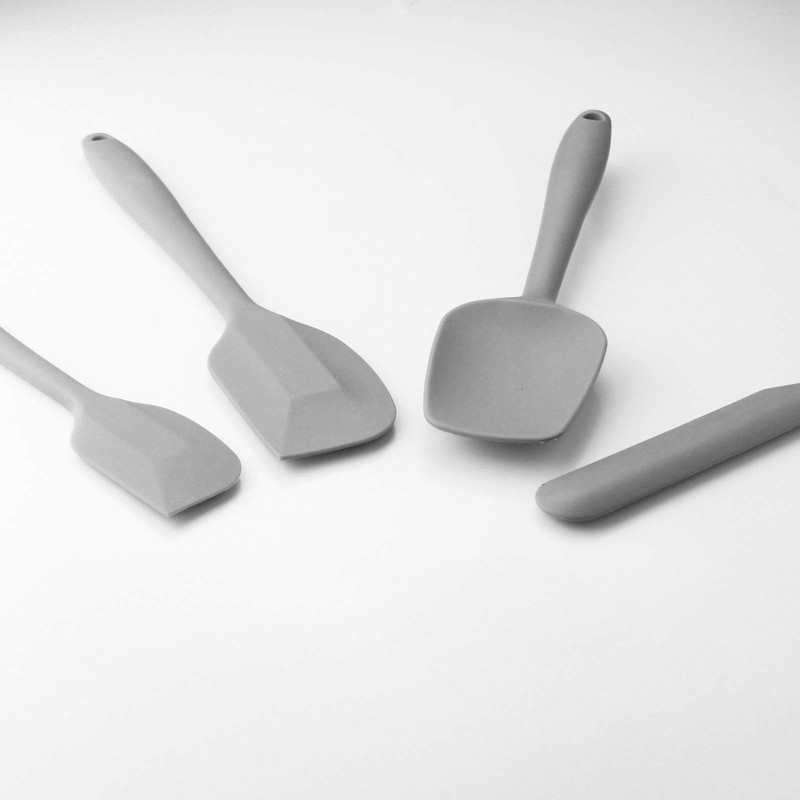 Juego de 4 espátulas de silicona flexibles, resistentes al calor,