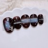 Brown Sky Cat Handmade Nail Tips - Ballerina / 브라운