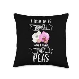 Sweat Peas Plants Live Decor Flower Seeds Gardener Throw Pillow