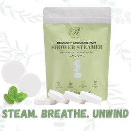 Romancy Shower Steamers Eucalyptus Sea Salt Mint Aromatherapy Tablets Essential Oils. Shower Bombs Perfect Birthdays,Women, Men, Self-Care and Relaxation Shower Bombs spa Day