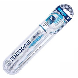 Sensodyne expert toothbrush Soft with 20 x slimmer bristle tips & tongue cleaner - 2 ct Blister Pack of 1 - Comparable to Sensodyne Precision toothbrush