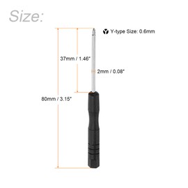 TOP-VIGOR 5pcs Mini Tri-Point Screwdriver 0.6mm Y-Type Head 80mm Length, Small Precision Screwdrivers with Non-Slip Handle for Electronics, Glasses, Watch, Computer and Small Appliance Repair