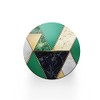 Round Single Coaster - Art Deco Green Marble Effect New