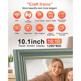 Frameo Digital Frame 10.1 Inch WiFi Digital Photo Frame with 32GB Storage, 1280x800 HD IPS Touch Screen Picture Frames with Frameo APP, Share Photos and Video for Mom (Midnight Blue)