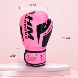 PiscatorZone Boxing Training Gloves Punching Bag Gloves for Women & Adult, Professional Shockproof Gloves for Training Playing Muay Thai, Sparring, Fighting Kickboxing (Pink, 8OZ)