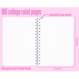 Lilly Pulitzer Lilly Pulitzer Blue/Gold Hardcover Mini Spiral Notebook, 8.25" x 6.5" Small Journal with 160 College Ruled Pages, Aqua La Vista