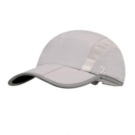 GADIEMKENSD Baseball Cap Nylon Running Cap Outdoor Sports Hat for Men Woman Adjustable Quick Drying Reflective Foldable 50+ UPF Inhibit UV Mesh Race Performance Lightweight Water Repellency Light Grey