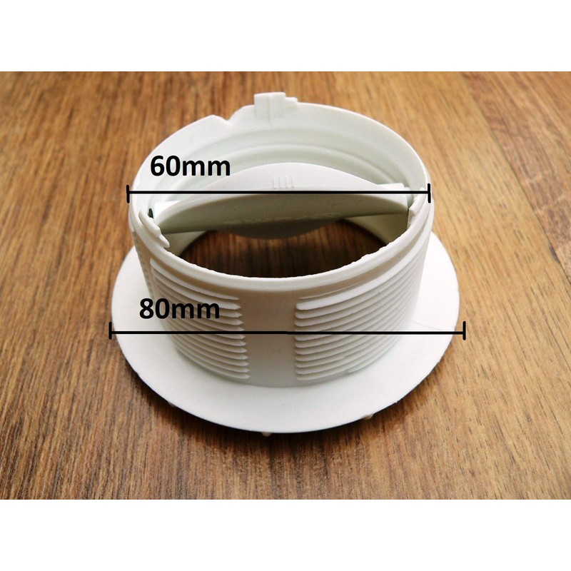 White truma air flow outlet vent with adjustable throttle for