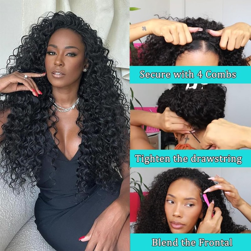 MARYLING Deep Water Wave Half Wig 3 In 1 Wear