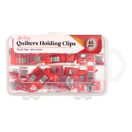 Sew Easy Quilting Clips – 45 pcs Sewing Pins, Wonder Clips, for Fabric, Crafting, Dressmaking, Patchwork - 26x10mm - Red