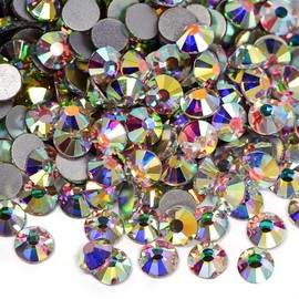 Blinginbox Flatback Rhinestones for DIY Nail Art Crafts Decorations Clothes Shoes, 1440pcs (1.9-2mm) SS6 Crystal AB