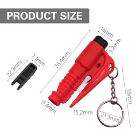 XOXVURI 2 Stück The Original Emergency Keychain Car Escape Tool Car Security Key Fob 3 In 1 Emergency Glass Breaker Window Breaker Emergency Whistle Fluorescent Belt Cutter