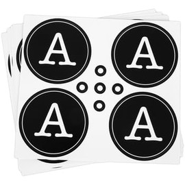 Round Vintage Press Bulletin Board Letters | 179-Piece Reusable Punch-Out Set | White Letters on Black Background for Creative Displays