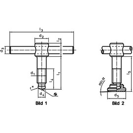 HALDER Toggle screws, DIN 6304 with fixed toggle / with pressure piece, shape F, d1 = M16 / l1 = 110 mm, 24490.0118