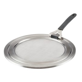 Circulon Tools and Gadgets Universal Splatter Guard Mesh Grease Cover for Pots and Pans Protects Stove, Countertop, and Kitchen from Oil when Frying, 13 Inch Splatter Guard - Stainless Steel