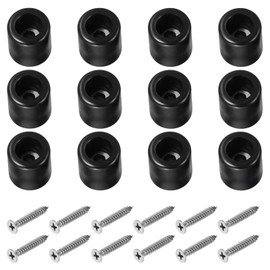PATIKIL Cutting Board Feet, 12 Pack Round Rubber Feet Bumpers Non Slip Bumper Pads with Stainless Steel Screws for Furniture Chairs Desks Electronics (0.2" Wx0.88 H)