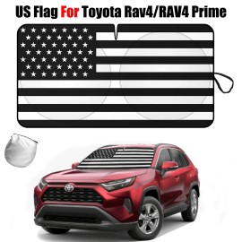 JYMAOYI For Toyota Rav4 Highlander Car Windshield Sun Shade US Flag Block Shield Cover