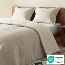 Comfort Spaces King Comforter Set - 3pcs (1 Microfiber Comforter & 2shams) Farmhouse Bedding Comforter for All Seasons Boho Bedding Set, Lightweight Solid Bed Comforter Sets, King/Cal King, Taupe