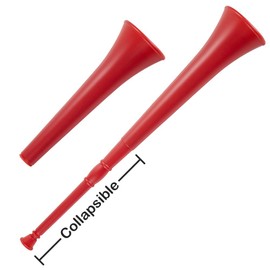 Pudgy Pedro's Plastic Vuvuzela Stadium Horn, 26-Inch, Red - MNSM-003