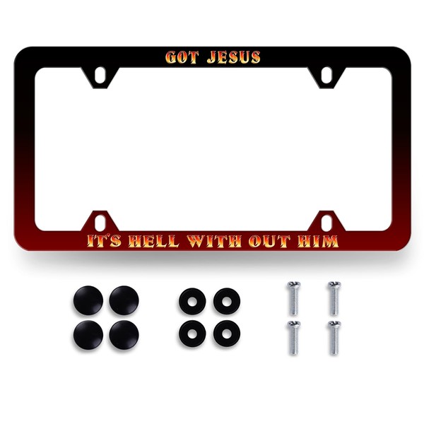 Jesus License Plate Frame Got Jesus It's Hell with Out