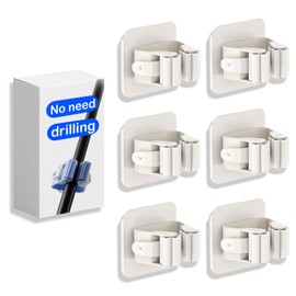 White 6-Pack Fishing Rod Holders for Garage, Wall, Boat, No-Drill Rack