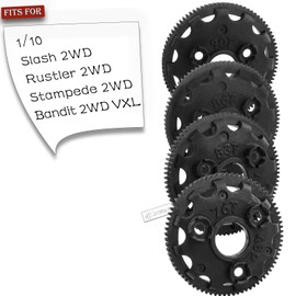 Rcarmumb 48P 83T Spur Gear Upgrades Part for 1/10 Slash 2WD Rustler Stampede Bandit VXL XL-5,Tough Nylon 2PCS RC 83T Spur Gear w/Pinions Gears Set(21T 23T 25T) Hops Up,Replace #4683