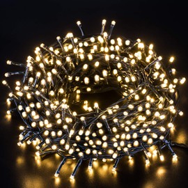 Marchpower Indoor/Outdoor String Lights- 131ft 300 LED 11 Modes Battery Operated Waterproof Fairy Lights, Decorative Light Strings for Easter Wedding Birthday Party Bedroom, Warm White