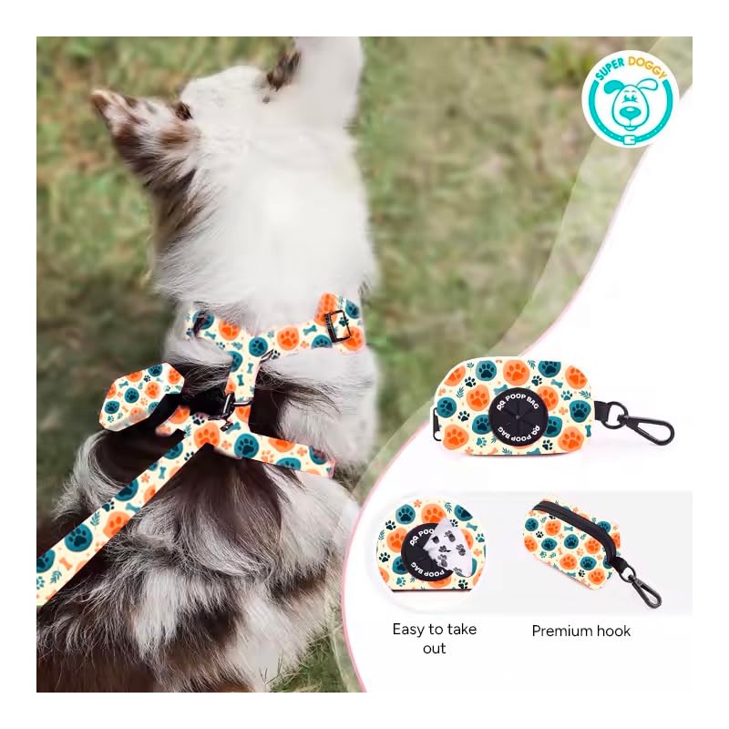 SUPER DOGGY Anti-Pull Dog Harness Set with Lead and Bag