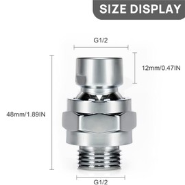 SAHENITEANA Adaptador de bola giratoria para cabezal de ducha – Conector de ducha de latón macizo, articulación de rótula ajustable universal con brazo de ducha (Acabado chapado en cromo)