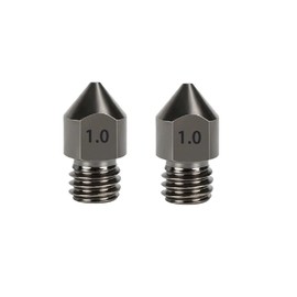 SIUTEC® Premium MK8 Hardened Steel/Hardened Steel, Nozzle/Nozzle, 1.0 mm, Pack of 2, Compatible with Ender, CR6, CR10S, X5SA, A8, for 1.75 mm Filament