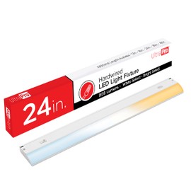 UltraPro 24 inch Hardwired Under Cabinet Lights, 3 Color Settings - 2700K/4000K/5000K - Warm White, Cool White, and Daylight, Under Cabinet Lighting, Dimmable Under Counter Lights for Kitchen, 45368