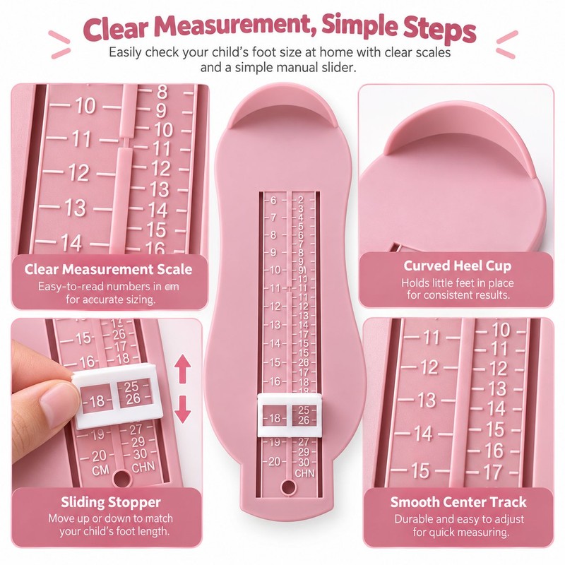 Kids Foot Measuring Ruler for Shoe Sizing – Plastic Foot