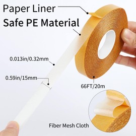 COUMENO Double Sided Tape Heavy Duty (2inX66FT), Stick Mounting Tape High Tack, No Residue, Easy Tear Tape for Carpet Splicing and Duct Wrapping