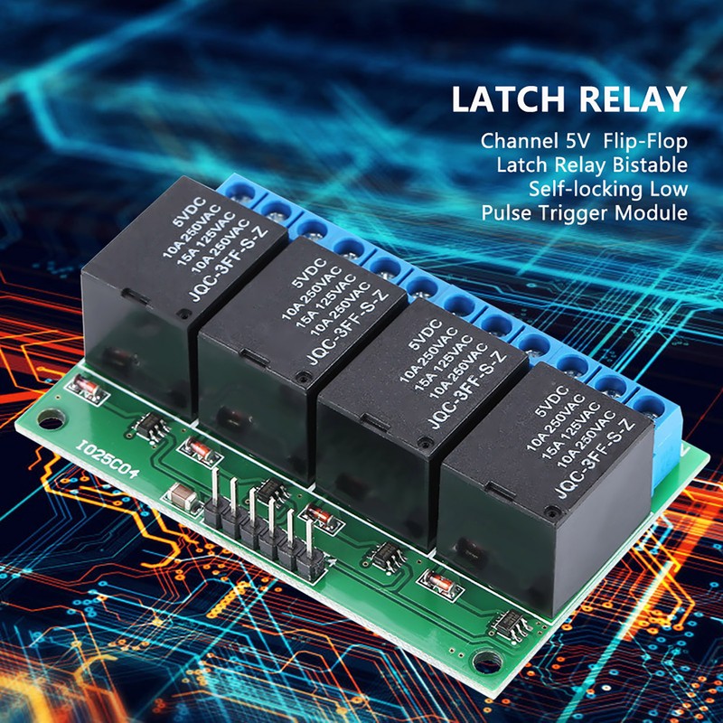 4 Channel 5V Flip Flop Latch Relay Bistable Self locking