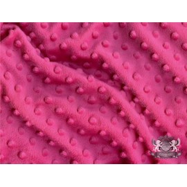 Minky Dimple Dot Blanket Fabric 60" Wide Sold by The Yard (HOT Pink)