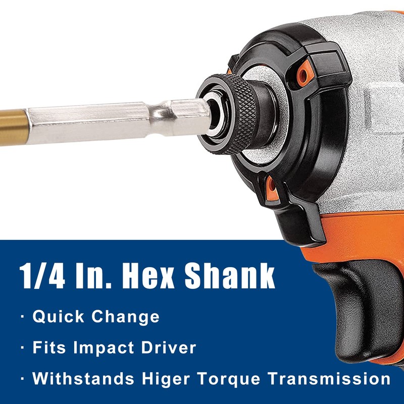 COMOWARE Titanium Twist Drill Bit Set - 10 Pcs 1/4"