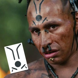 TattooIcon Middle Eye Face Tattoos - Middle Eye Mayan Warrior Tattoos Apocalypto Costume