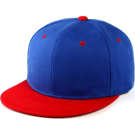 YeeHeen Snapback Hat Flat Bill Visor Hats Adjustable Hip Hop Baseball Cap for Women Men Blue Red