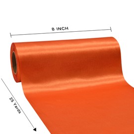 BVIEAKD Wide Orange Satin Ribbon 8 Inch x 25 Yards Solid Fabric Ribbon for Cutting Ceremony kit Grand Opening Wedding Birthday Party Decoration Bows Chair sash