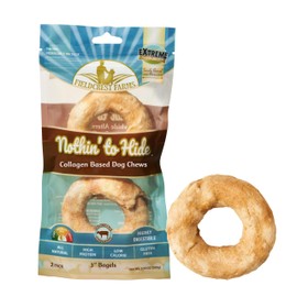 Fieldcrest Farms Nothin’ to Hide Bagel Beef Flavor – Collagen-Based Rawhide Alternative Dog Chews for Small Dogs Up to 25 lbs, Highly Digestible, Promotes Healthy Teeth & Gums, 3-Inch, 2 Pack