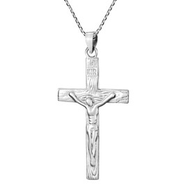 AeraVida Redemption Jesus Christ Crucifix Cross .925 Sterling Silver Pendant Necklace