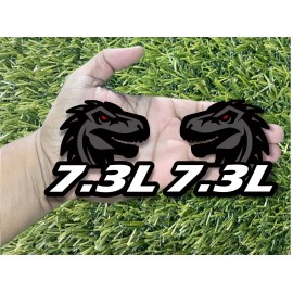 Badge Addictz Red Eye Godzilla Badges Emblem RAGING White 7.3 Matte/Black 2 BADGES Aggressive