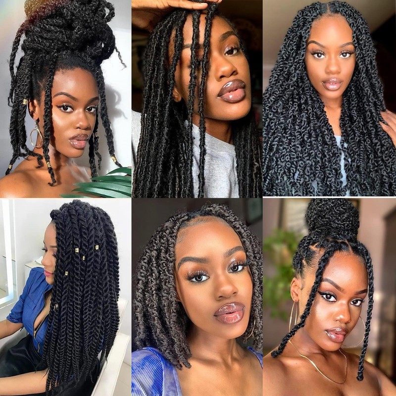 Springy Afro Twist Hair 20 Inch 3 Packs Pre Fluffed