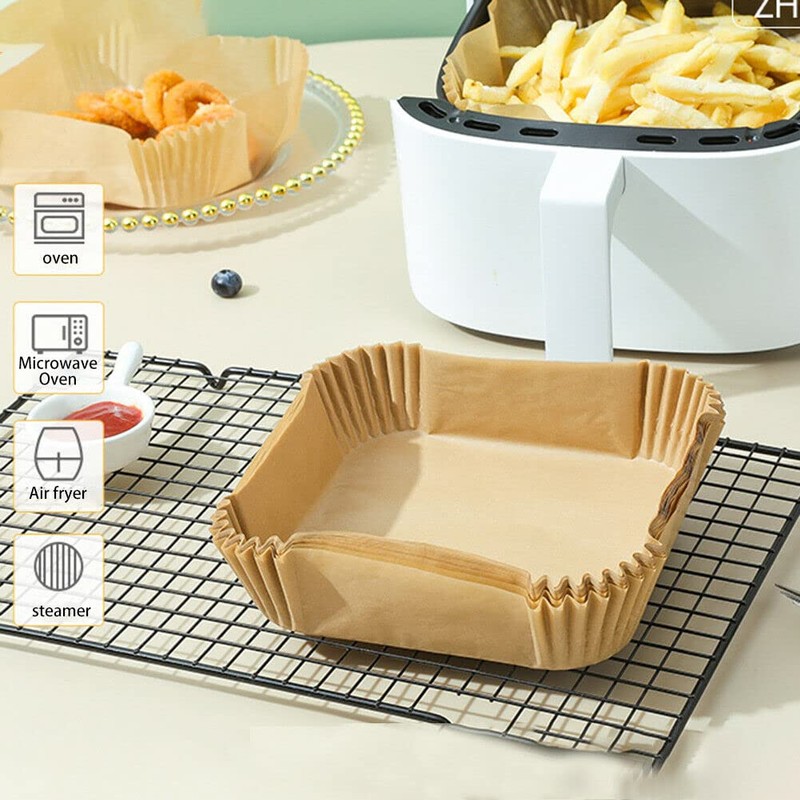 50Pcs Disposable Square Air Fryer Paper Liner Non-Stick Baking Paper