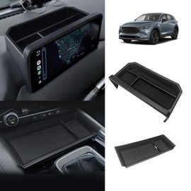 Muslogy Center Console Front Organizer & Dash Storage Box Insert Tray Behind Screen Compatible with Mazda CX5 CX-5 Accessories 2024 2023 2022 Sunglasses Coin Holder(Console Front Tray&Dash Organizer)