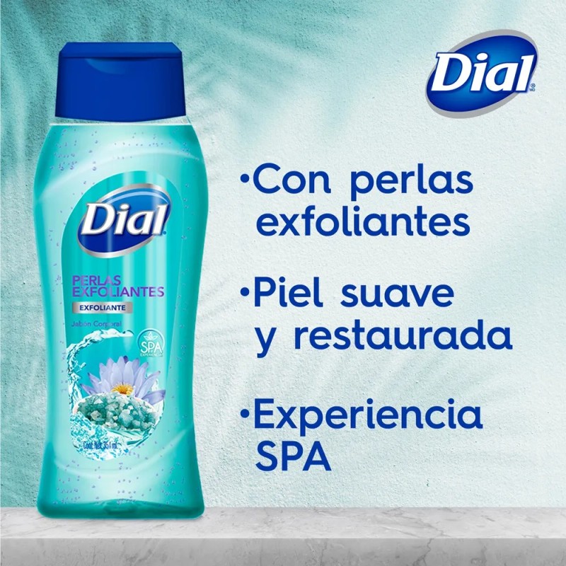 Jabón Líquido Corporal Dial Perlas Exfoliantes 354ml